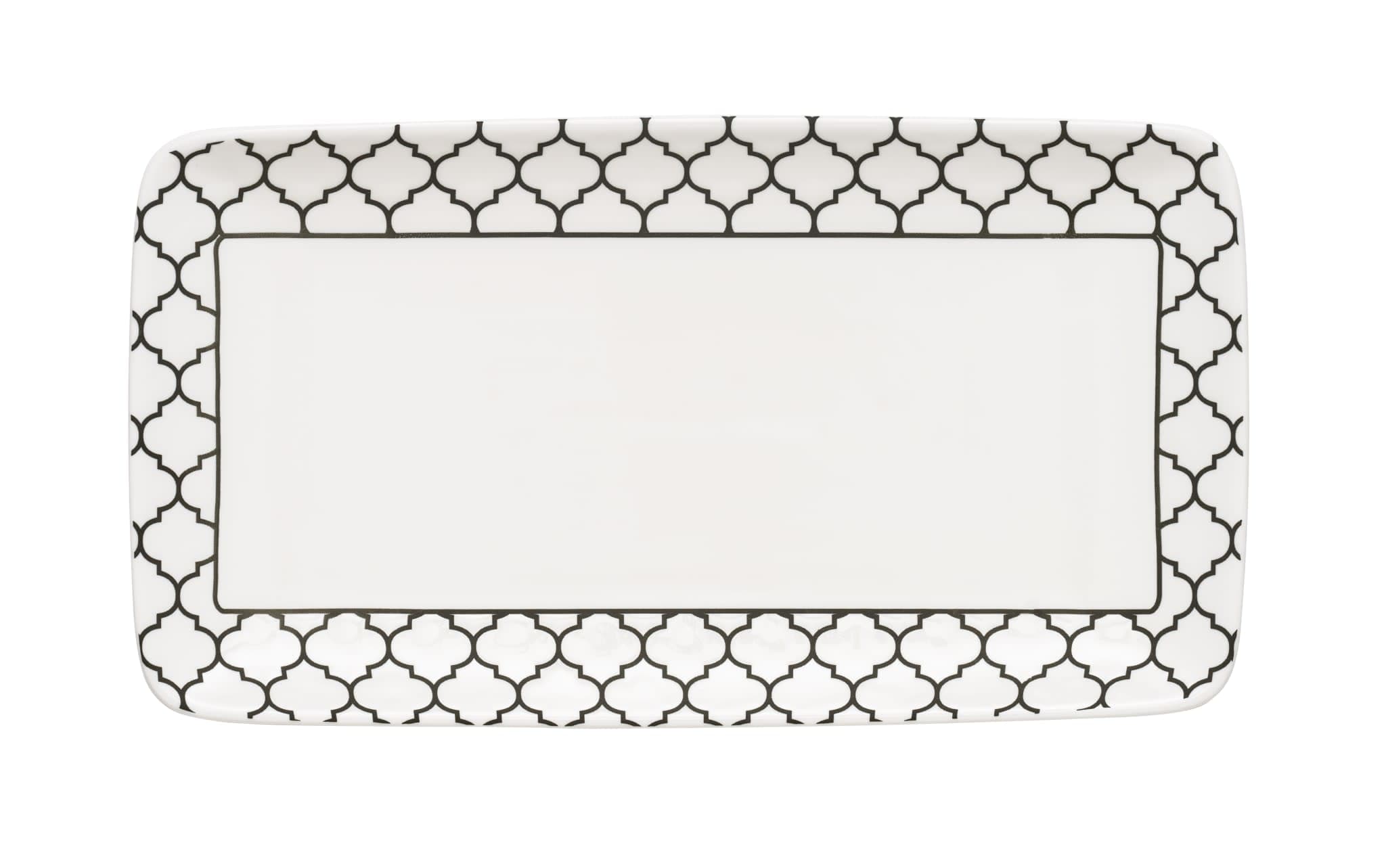 Samira 11 3/4" X 6 3/8" Rectangle Platter - White Combo