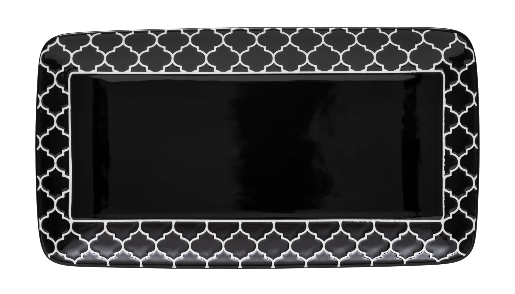 Samira 11 3/4" X 6 3/8" Rectangle Platter - Black Combo